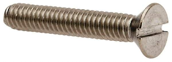 Value Collection - #8-32 UNC, 1" OAL Slotted Drive Machine Screw - Flat Head, Grade 316 Stainless Steel, Uncoated, Without Washer - Benchmark Tooling