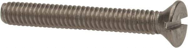 Value Collection - #8-32 UNC, 1-1/4" OAL Slotted Drive Machine Screw - Flat Head, Grade 316 Stainless Steel, Uncoated, Without Washer - Benchmark Tooling