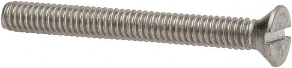 Value Collection - #8-32 UNC, 1-1/2" OAL Slotted Drive Machine Screw - Flat Head, Grade 316 Stainless Steel, Uncoated, Without Washer - Benchmark Tooling