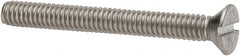 Value Collection - #8-32 UNC, 1-1/2" OAL Slotted Drive Machine Screw - Flat Head, Grade 316 Stainless Steel, Uncoated, Without Washer - Benchmark Tooling