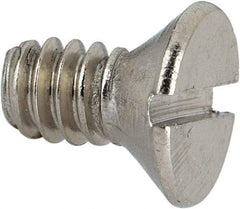 Value Collection - #10-24 UNC, 3/8" OAL Slotted Drive Machine Screw - Flat Head, Grade 316 Stainless Steel, Uncoated, Without Washer - Benchmark Tooling