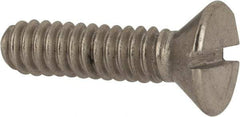 Value Collection - #10-24 UNC, 3/4" OAL Slotted Drive Machine Screw - Flat Head, Grade 316 Stainless Steel, Uncoated, Without Washer - Benchmark Tooling