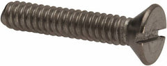 Value Collection - #10-24 UNC, 1" OAL Slotted Drive Machine Screw - Flat Head, Grade 316 Stainless Steel, Uncoated, Without Washer - Benchmark Tooling