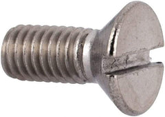 Value Collection - #10-32 UNF, 1/2" OAL Slotted Drive Machine Screw - Flat Head, Grade 316 Stainless Steel, Uncoated, Without Washer - Benchmark Tooling
