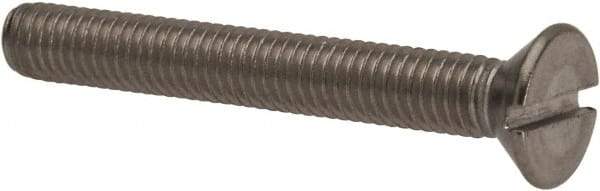 Value Collection - #10-32 UNF, 1-1/2" OAL Slotted Drive Machine Screw - Flat Head, Grade 316 Stainless Steel, Uncoated, Without Washer - Benchmark Tooling