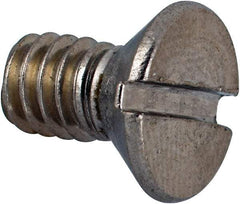 Value Collection - 1/4-20 UNC, 1/2" OAL Slotted Drive Machine Screw - Flat Head, Grade 316 Stainless Steel, Uncoated, Without Washer - Benchmark Tooling