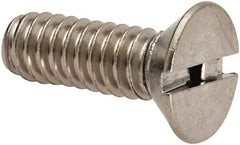 Value Collection - 1/4-20 UNC, 3/4" OAL Slotted Drive Machine Screw - Flat Head, Grade 316 Stainless Steel, Uncoated, Without Washer - Benchmark Tooling