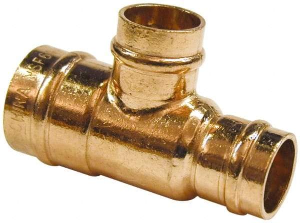 B&K Mueller - 3/4 x 1/2 x 3/4" Copper Pipe Tee - C x C x C, Presoldered - Benchmark Tooling