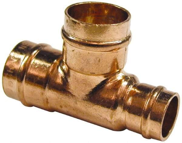 B&K Mueller - 3/4 x 3/4 x 1/2" Copper Pipe Tee - C x C x C, Presoldered - Benchmark Tooling