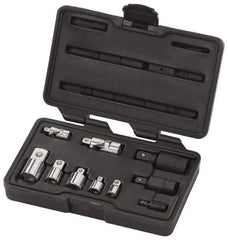 GearWrench - 10 Piece Universal & Socket Adapter Set - 1/4F x 3/8M, 3/8F x 1/4M, 3/8F x 1/2M, 1/2F x 3/8M, 1/2F x 3/4M" 1/4, 3/8 & Impact 1/4, 3/8, 1/2" - Benchmark Tooling