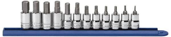 GearWrench - 12 Piece 3/8" Drive Metric Hex Bit Socket Set - 2 to 12mm Hex - Benchmark Tooling