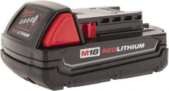 Milwaukee Tool - 18 Volt Lithium-Ion Power Tool Battery - 1.5 Ahr Capacity, 3/4 hr Charge Time, Series M18 RED - Benchmark Tooling