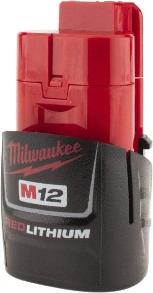 Milwaukee Tool - 12 Volt Lithium-Ion Power Tool Battery - 1.5 Ahr Capacity, 1 hr Charge Time, Series M12 RED - Benchmark Tooling