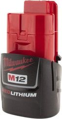 Milwaukee Tool - 12 Volt Lithium-Ion Power Tool Battery - 1.5 Ahr Capacity, 1 hr Charge Time, Series M12 RED - Benchmark Tooling