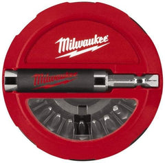 Milwaukee Tool - 20 Piece, 1/4" Drive Screwdriver Insert Bit Set - #1, 2 & 3 Phillips, T15 to T25 Torx, #1, #2 & #3 Square Recess, SL6-8 to SL8-10 Slotted - Benchmark Tooling