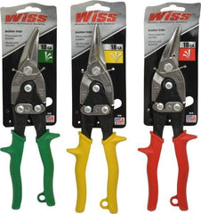 Wiss - 3 Piece Aviation Snip Set - Left, Right, Straight, 9-3/4" OAL, 1-3/8" LOC - Benchmark Tooling