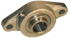 Browning - 1-1/4" ID, 5-35/64" OAL x 3-9/64" OAH 2-Bolt Flange - 2,567 Lb Static Cap, 4,381 Lb Dyn Cap, 4-19/32" Btw Mnt Hole Ctrs, Stainless Steel - Benchmark Tooling