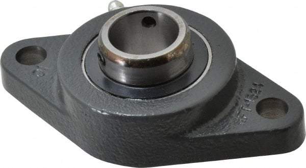 Browning - 1" ID, 4-7/8" OAL x 2-3/4" OAH 2-Bolt Flange Air Handling - 1,651 Lb Static Cap, 2,801 Lb Dyn Cap, 3-57/64" Btw Mnt Hole Ctrs, Cast Iron - Benchmark Tooling