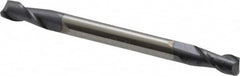 Accupro - 1/8", 1/4" LOC, 1/8" Shank Diam, 1-1/2" OAL, 2 Flute, Solid Carbide Square End Mill - Double End, AlTiN Finish, Spiral Flute, 40° Helix, Centercutting, Right Hand Cut, Right Hand Flute - Benchmark Tooling