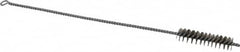 Schaefer Brush - 3" Long x 3/4" Diam Stainless Steel Long Handle Wire Tube Brush - Single Spiral, 15" OAL, 0.007" Wire Diam, 3/8" Shank Diam - Benchmark Tooling