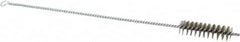 Schaefer Brush - 3" Long x 7/8" Diam Stainless Steel Long Handle Wire Tube Brush - Single Spiral, 15" OAL, 0.007" Wire Diam, 3/8" Shank Diam - Benchmark Tooling