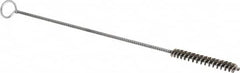 Schaefer Brush - 3" Long x 3/8" Diam Stainless Steel Long Handle Wire Tube Brush - Single Spiral, 27" OAL, 0.005" Wire Diam, 0.145" Shank Diam - Benchmark Tooling