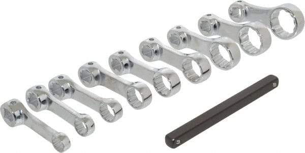 Proto - 9 Piece 3/8" Drive Torque Adapter Set - 3/8 to 7/8", with Clip Rail - Benchmark Tooling