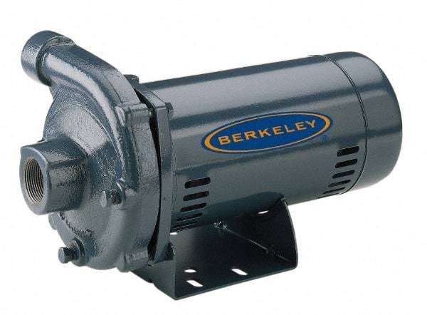 Berkeley - ODP Motor, 115/230 Volt, 1 Phase, 1-1/2 HP, Cast Iron Straight Pump - 1-1/4 Inch Inlet, 1 Inch Outlet, 118 Max Head psi, Noryl Impeller - Benchmark Tooling