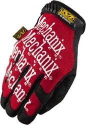 Mechanix Wear - Size M (9) Synthetic Leather General Protection Work Gloves - For Mechanic's & Lifting, Uncoated, Hook & Loop Cuff, Full Fingered, Red, Paired - Benchmark Tooling