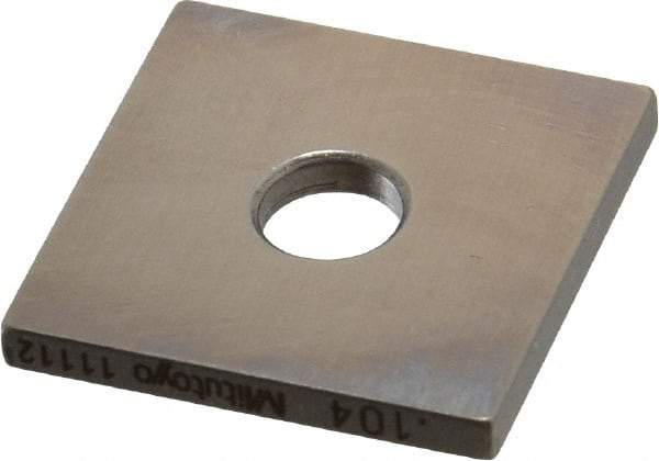 Mitutoyo - 0.104" Square Steel Gage Block - Accuracy Grade 0, Includes Certificate of Inspection - Benchmark Tooling