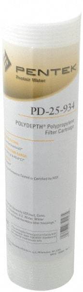 Pentair - 2-1/2" OD, 25µ, Polypropylene Thermal Bonded Cartridge Filter - 9.88" Long, Reduces Sediments - Benchmark Tooling