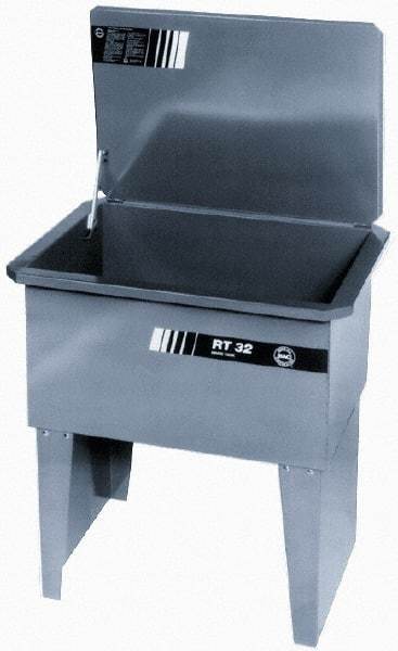 Build-All - Free Standing Solvent-Based Parts Washer - 20 Gal Max Operating Capacity, Steel Tank, 34" High - Benchmark Tooling