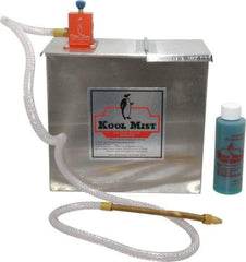 Kool Mist - 1 Outlet, 1 Gal Tank Capacity, Stainless Steel Tank Mist Coolant System - 4' Coolant Line Length, 6" Hose Length, 5/16" Nozzle Diam - Benchmark Tooling