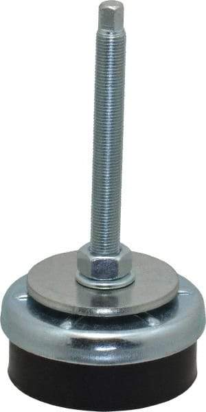 Royal Products - M12-1.25 Bolt Thread, Stud Mount Leveling Pad & Mount - 1,110 Max Lb Capacity, 3-1/8" Base Diam - Benchmark Tooling