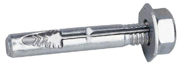 Wej-It - 5/8" Diam, 4-1/2" OAL, Wedge Expansion Concrete Anchor - Steel, Zinc-Plated Finish, Hex Head - Benchmark Tooling