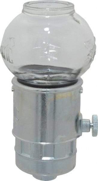 Trico - 1 Outlet, Glass Bowl, 4 Ounce Constant-Level Oil Reservoir - 1/4 NPT Outlet, 2-11/16" Diam x 5-3/4" High - Benchmark Tooling