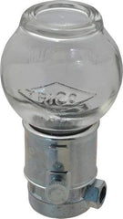 Trico - 1 Outlet, Glass Bowl, 8 Ounce Constant-Level Oil Reservoir - 1/4 NPT Outlet, 3-3/16" Diam x 6-11/16" High - Benchmark Tooling