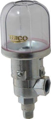 Trico - 1 Outlet, Plastic Bowl, 2 Ounce Constant-Level Oil Reservoir - 1/4 NPT Outlet, 1-15/16" Diam x 4-3/8" High - Benchmark Tooling