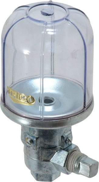 Trico - 1 Outlet, Plastic Bowl, 4 Ounce Constant-Level Oil Reservoir - 1/4 NPT Outlet, 2-5/16" Diam x 5-1/16" High - Benchmark Tooling