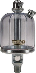 Trico - 1 Outlet, Acrylic Bowl, 4 Ounce Manual-Adjustable Oil Reservoir - 1/4 NPT Outlet, 2-5/16" Diam x 5-5/16" High - Benchmark Tooling