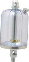 Trico - 1 Outlet, Acrylic Bowl, 8 Ounce Manual-Adjustable Oil Reservoir - 1/8 NPT Outlet, 2-5/8" Diam x 6-3/8" High - Benchmark Tooling