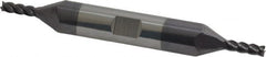 Accupro - 1/8", 3/8" LOC, 3/8" Shank Diam, 3" OAL, 4 Flute, Solid Carbide Square End Mill - Double End, AlTiN Finish, Spiral Flute, 40° Helix, Centercutting, Right Hand Cut, Right Hand Flute - Benchmark Tooling