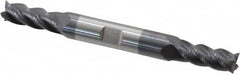 Accupro - 5/16", 3/4" LOC, 3/8" Shank Diam, 3-1/2" OAL, 4 Flute, Solid Carbide Square End Mill - Double End, AlTiN Finish, Spiral Flute, 40° Helix, Centercutting, Right Hand Cut, Right Hand Flute - Benchmark Tooling