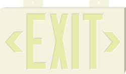 NMC - Exit, Plastic Exit Sign - 15-1/4" Wide x 8-1/4" High, Glow-in-the-Dark - Benchmark Tooling