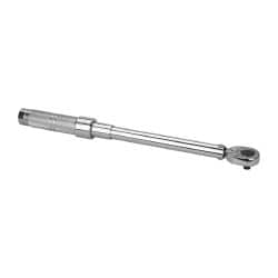 Proto - 3/8" Drive Micrometer Type Ratchet Head Torque Wrench - 16 Ft/Lb to 80 Ft/Lb Torque, 15-1/2" OAL, Ratchet Head - Benchmark Tooling