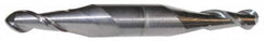 Accupro - 11/32" Diam, 3/4" LOC, 2 Flute Solid Carbide Ball End Mill - AlTiN Finish, Double End, 3-1/2" OAL, 3/8" Shank Diam, Spiral Flute - Benchmark Tooling
