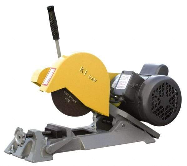 Kalamazoo - 7" Blade Diam, 1/2" Arbor Hole, Straight Chop & Cutoff Saw - 1 Phase, 4,800 RPM, 1 hp, 110/220 Volts, 1" in Solids at 90°, 2" in Pipe at 90° - Benchmark Tooling