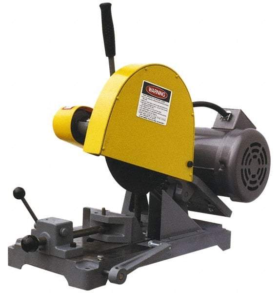 Kalamazoo - 10" Blade Diam, 5/8" Arbor Hole, Straight Chop & Cutoff Saw - 3 Phase, 3,450 RPM, 3 hp, 220/440 Volts, 1-1/2" in Solids at 90°, 2-1/2" in Pipe at 90° - Benchmark Tooling