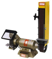 Kalamazoo - 48 Inch Long x 2 Inch Wide Belt, 7 Inch Diameter, Horizontal and Vertical Combination Sanding Machine - 3,450 Ft./min Belt Speed, 1/2 HP, Single Phase, 5/8" Arbor - Benchmark Tooling