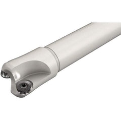 Iscar - 40mm Cut Diam, 6mm Max Depth of Cut, 32mm Shank Diam, 200mm OAL, Indexable Square Shoulder End Mill - Cylindrical Shank, Series ChamMill - Benchmark Tooling